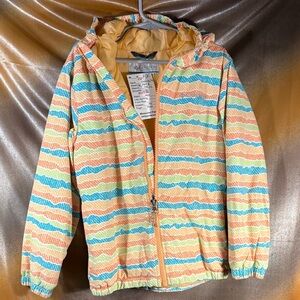 Columbia kids Vibrant Yellow Outdoor Jacket with hood. Xs.‎ Box R
